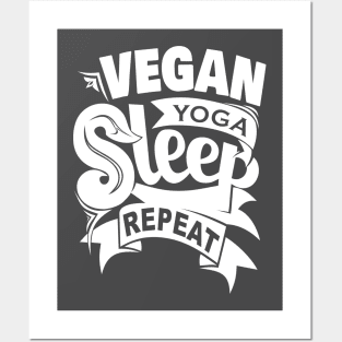 vegan and yoga Posters and Art